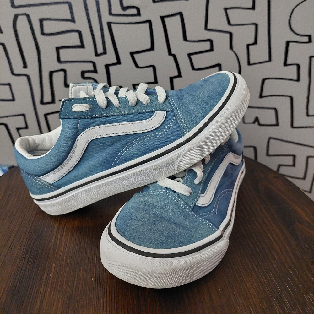 VANS SK8 low blue canvas lace up Skate Shoes Men's size 4.5 Women's 6